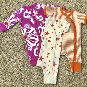 3 Baby One-Piece Jumpsuit Coveralls, 0–3 Months